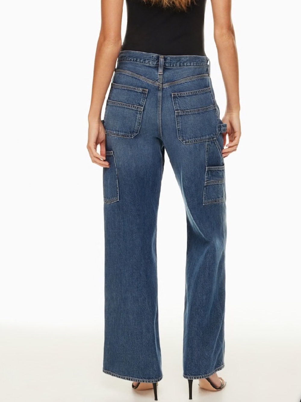 Agolde Wide-Leg Carpenter Jeans in Medium Blue - Picture 3 of 13